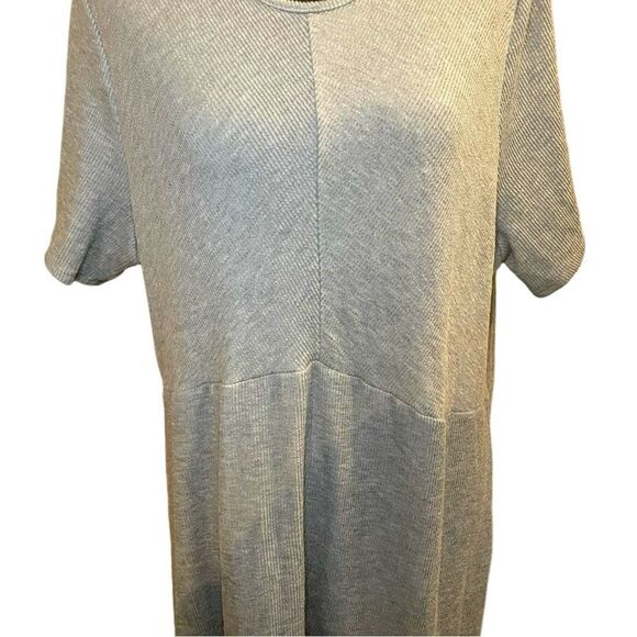 Heatherly for Stitch Fix Gray Ribbed Tie-Back Dress | Cozy Fall Lounge T-Shirt D - Picture 8 of 16